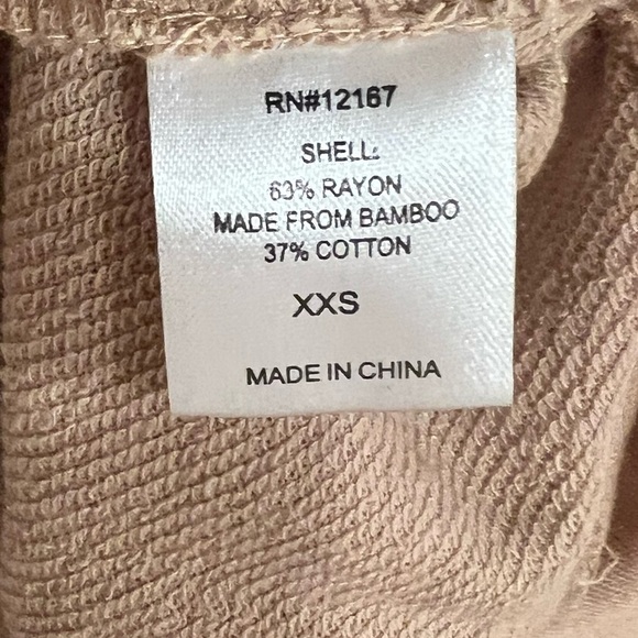 Laurie Felt French Terry Cotton Rayon Half-Zip Pullover Size XXS Sandstone - Picture 5 of 8